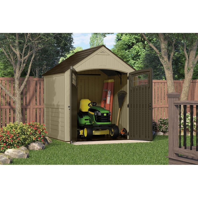 Outdoor Sutton 7 1/2 ft. W x 7 ft. D Resin Storage Shed