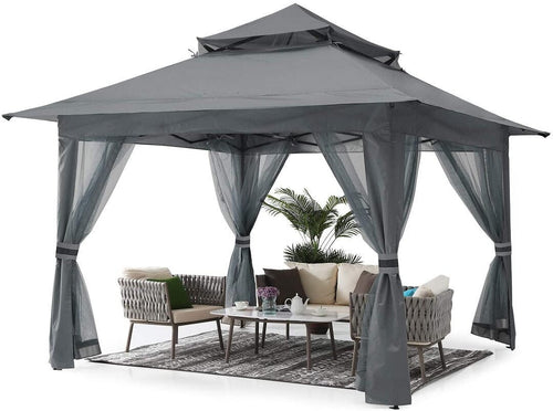 13x13 Gazebo Tent Outdoor Pop up Gazebo Canopy Shelter with Mosquito Netting