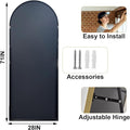Miroir pleine longueur 71,12 cm x 180,32 cm - Cadre en alliage d'aluminium - Grand miroir sur pied noir pour chambre, salon, salle de bain