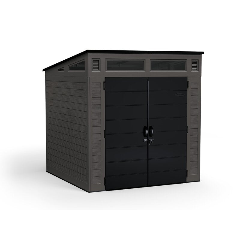 Modernist 7 ft. 2.5 in. x 7 ft. 3.5 in. x 7 ft. 5.5 in. Resin Storage Shed