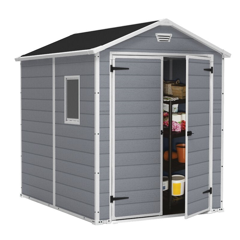 Manor 6 ft. W x 7.5 ft. D Plastic Storage Shed